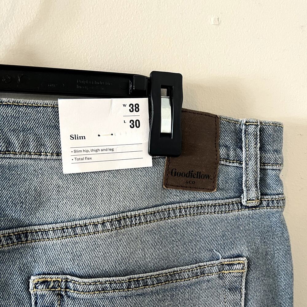 NWT Goodfellow & Co Slim Fit Dark Wash Jeans Men's 38x30 - Picture 6 of 7
